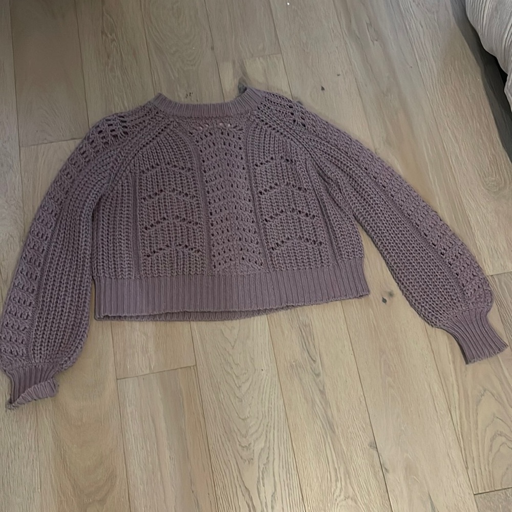 Knit crop purple sweater